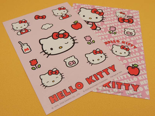 Hello Kitty Vintage Mc Donald's 2009 - 2 Planches Stickers Kawaii Chat