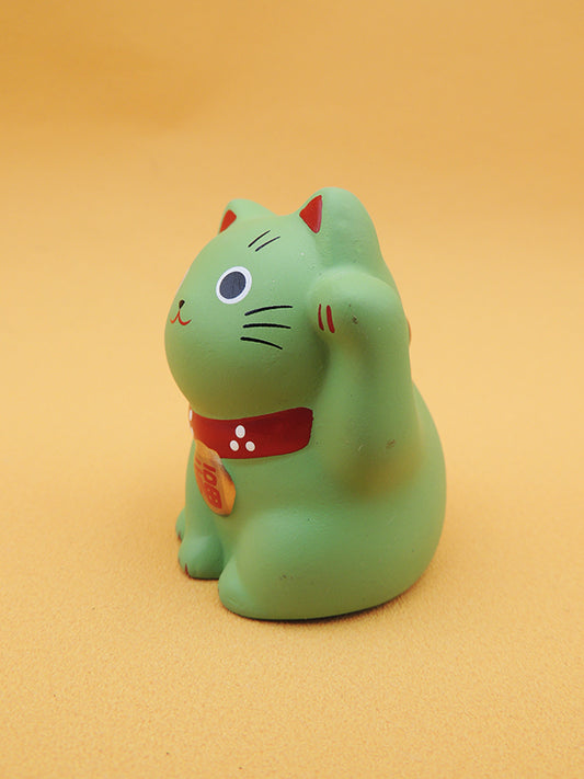 Maneki Neko - Chat Japonais Porte Bonheur Vert - Céramique (Import Japon)