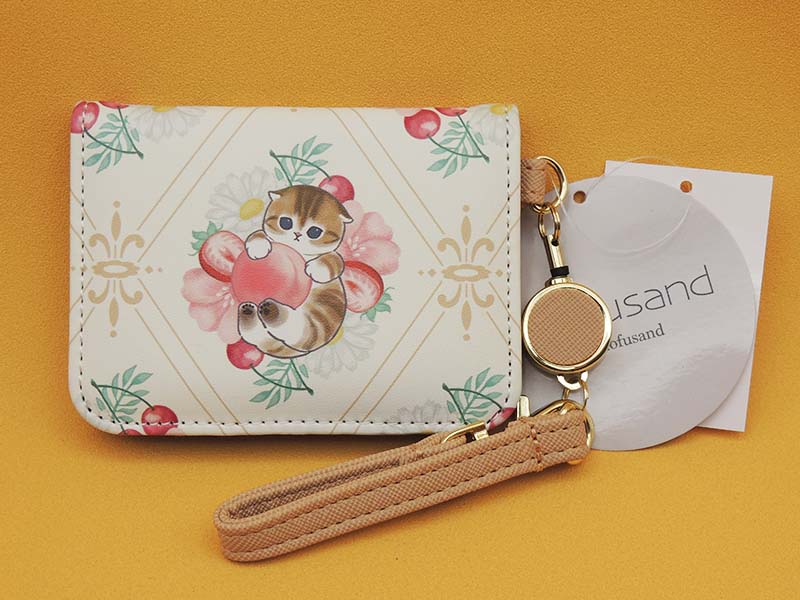 Mofusand - Porte Carte Chat Pêche Kawaii Blanc - Import Japon
