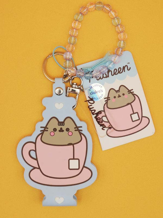 Pusheen - Porte Clé Chat Thé - Silicone et Perles