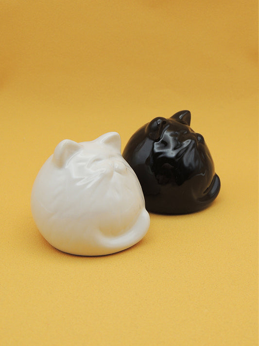 Salière et Poivrière CHATS - Noir & Blanc - Céramique