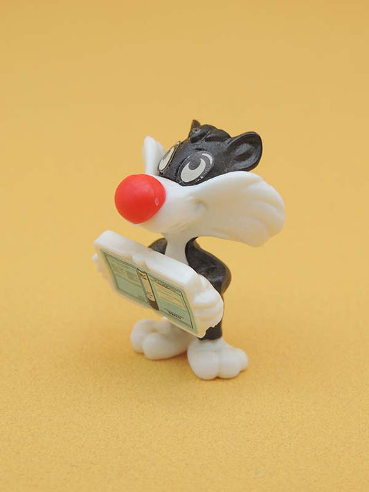 Sylvestre Junior & Livre - Kinder Bugs Bunny & Co - Figurine 1991 Vintage