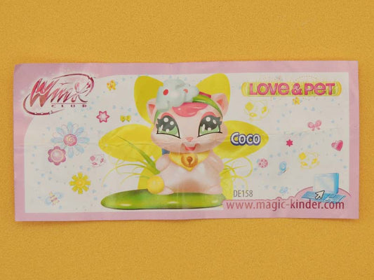 Winx Club - Coco Lucky Cat Figurine Chat - Kinder Vintage 2010