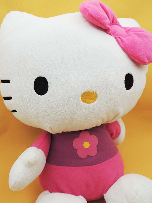 Chat Fleur Rose Hello Kitty - Grande Peluche 2011 Officielle 40cm