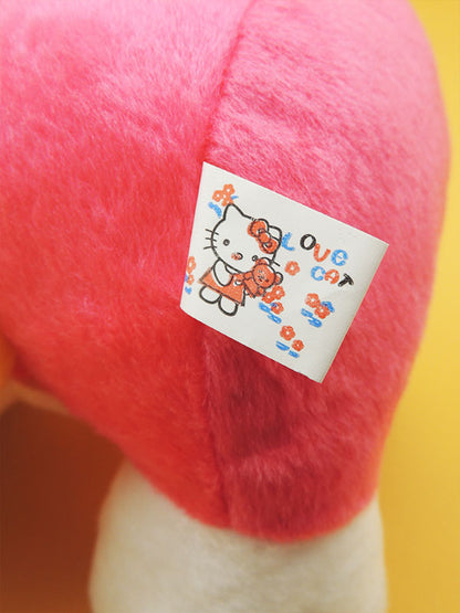 Chat Noeud Rose Hello Kitty - Peluche Vintage Officielle 30cm