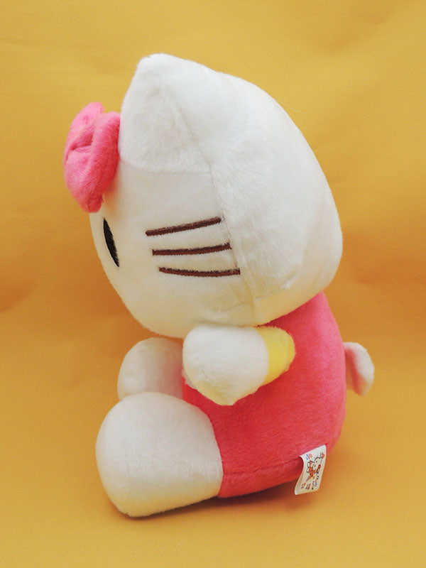 Chat Noeud Rose Hello Kitty - Peluche Vintage Officielle 30cm