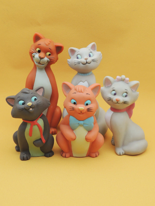 Disney Aristochats - Lot 5 Chats Pouets Anciens - Duchesse Marie Berlioz Toulouse Thomas O'Malley