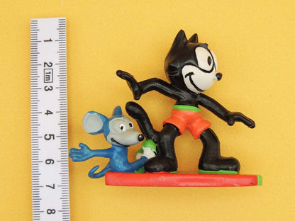 Felix le Chat - Surf & Souris - Figurine PVC Vintage 1980