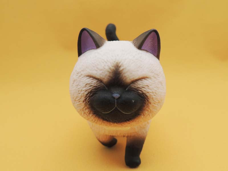 Figurine Chat Tête Ronde Actoys 14cm - Chat N°04 Kawaii