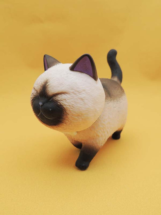 Figurine Chat Tête Ronde Actoys 14cm - Chat N°04 Kawaii