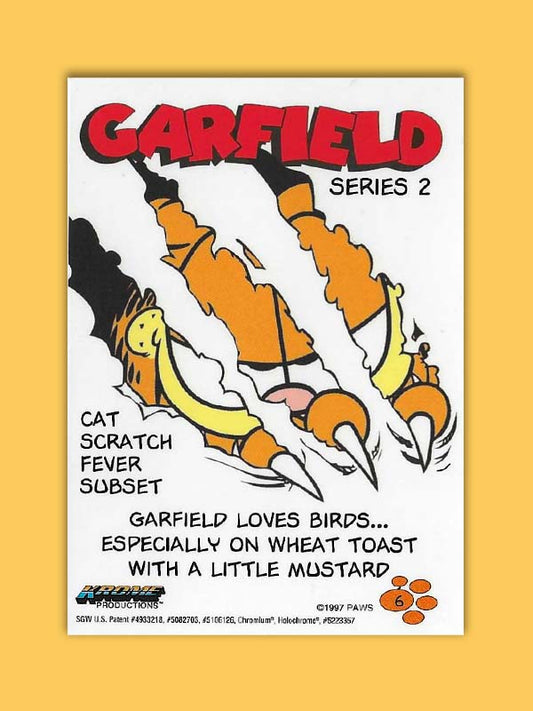 Garfield - Les Oiseaux N°6 - Chromium Trading Cards Series 2 - 1997