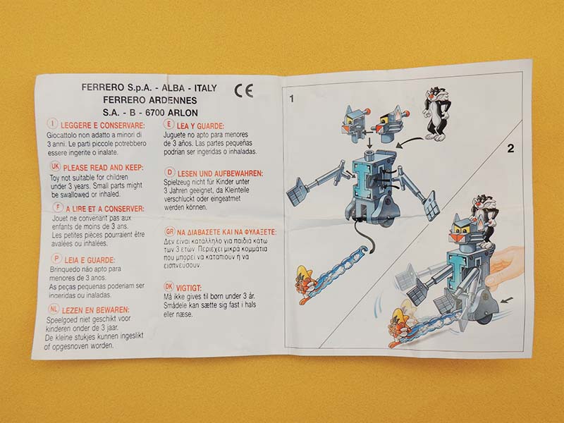 Kinder Maxi - Sylvestre Robot Chat - Jouet Mécanique Vintage 2002