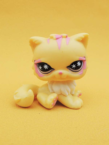 Littlest Pet Shop - Chat Persan Jaune Yeux Etoilés - #878 LPS Hasbro
