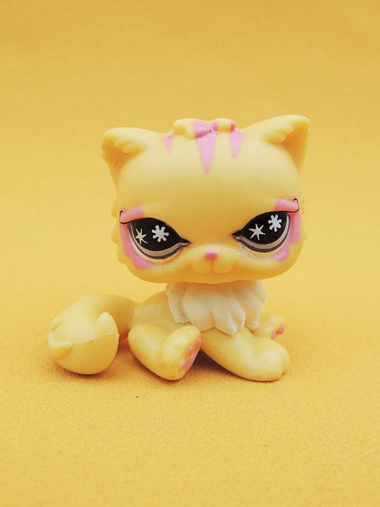 Littlest Pet Shop - Chat Persan Jaune Yeux Etoilés - #878 LPS Hasbro