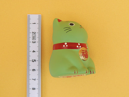 Maneki Neko - Chat Japonais Porte Bonheur Vert - Céramique (Import Japon)