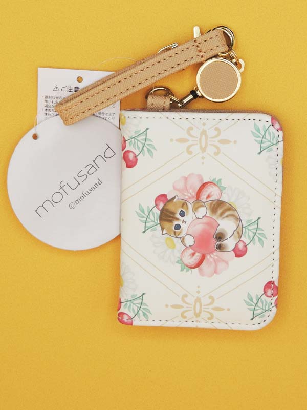 Mofusand - Porte Carte Chat Pêche Kawaii Blanc - Import Japon