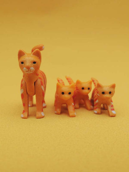Maman Chat & Chatons Roux - Jouets Figurines Animaux Playmobil