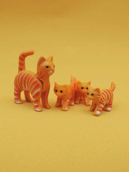 Maman Chat & Chatons Roux - Jouets Figurines Animaux Playmobil