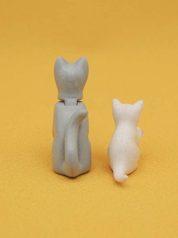 Maman Chat Grise & Chaton Blanc - Jouets Figurines Animaux Playmobil