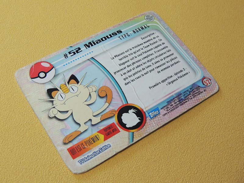 Pokémon - Miaouss N°52 - TOPPS Edition FR 1999
