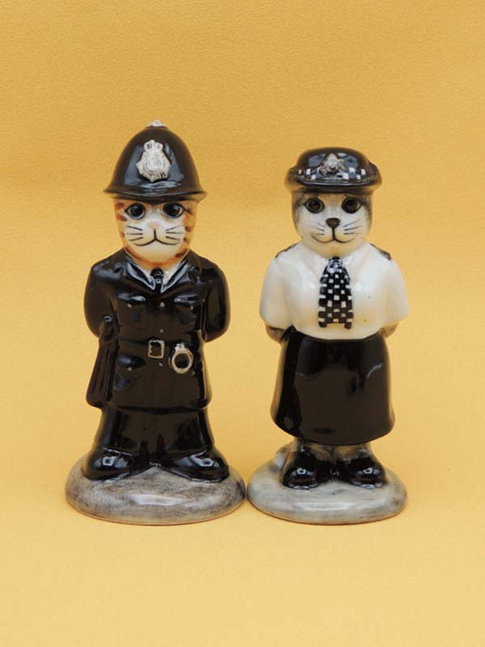 Salière et Poivrière Bobbies - Policiers Anglais Chat En Céramique