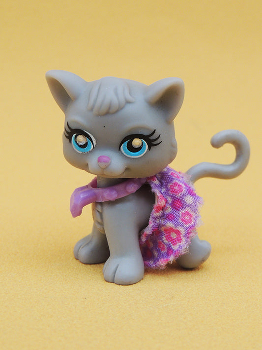 Polly Pocket - Figurine Chat Gris - Sparklin’ Pets Series Mattel 2008