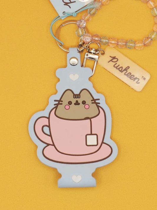 Pusheen - Porte Clé Chat Thé - Silicone et Perles