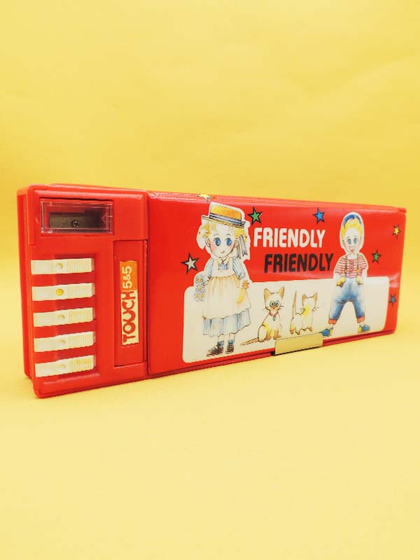 Trousse Multifonction Rétro FLOMO - Friendly Chat Rouge - Années 80 - Kawaii Japon Rétro