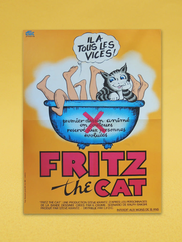 Fritz The Cat Le Film - Affiche Cinéma (1972) - Format 58x77,5cm