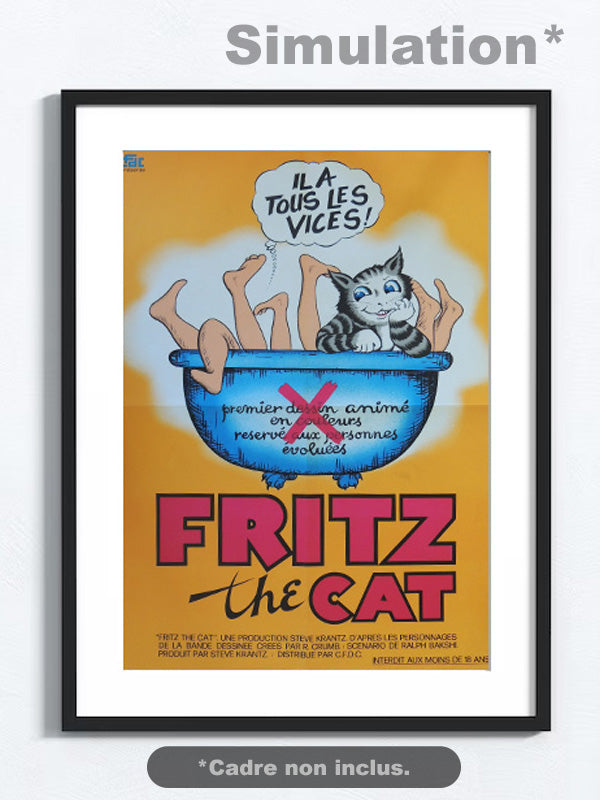 Fritz The Cat Le Film - Affiche Cinéma (1972) - Format 58x77,5cm