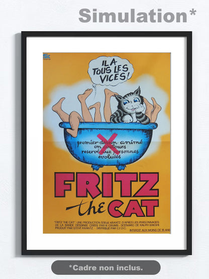Fritz The Cat Le Film - Affiche Cinéma (1972) - Format 58x77,5cm