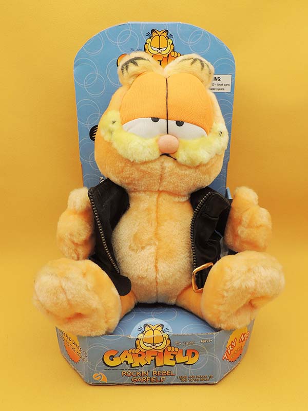 Garfield - Rockin' Rebel Bad To The Bone - Peluche Sonore Vintage 1981