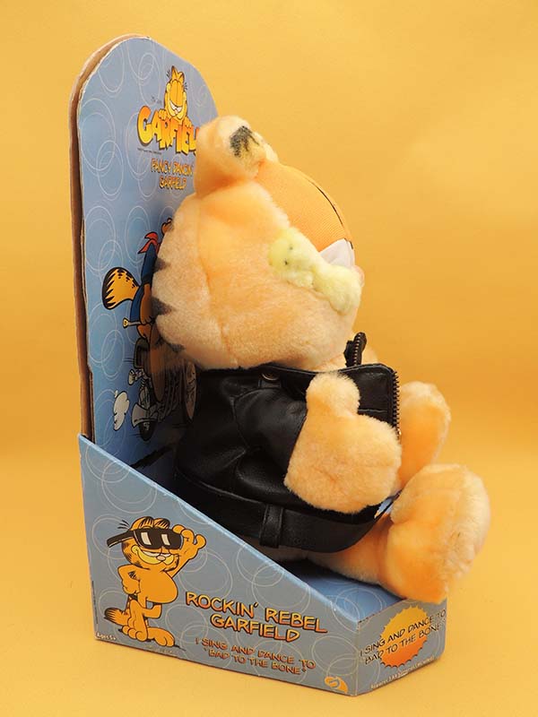 Garfield - Rockin' Rebel Bad To The Bone - Peluche Sonore Vintage 1981