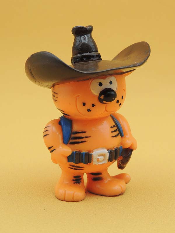 Isidore Le Chat Cowboy - Figurine Les Entrechats - Vintage Bandai 1985 (6,5cm)
