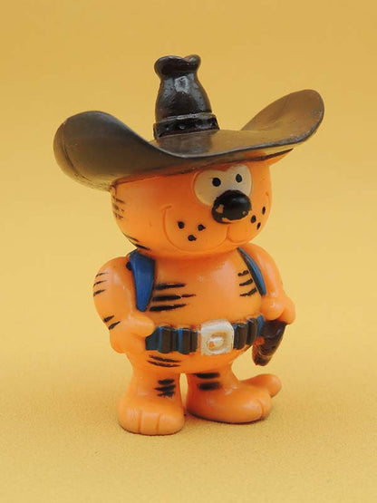 Isidore Le Chat Cowboy - Figurine Les Entrechats - Vintage Bandai 1985 (6,5cm)