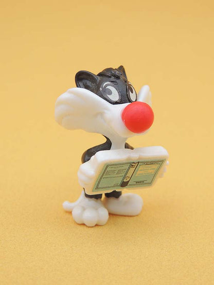 Sylvestre Junior & Livre - Kinder Bugs Bunny & Co - Figurine 1991 Vintage