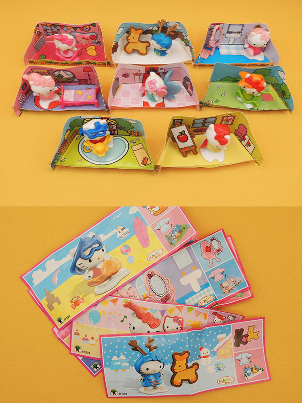Hello Kitty - Série Complète KINDER 8 Figurines 2014 + Notices