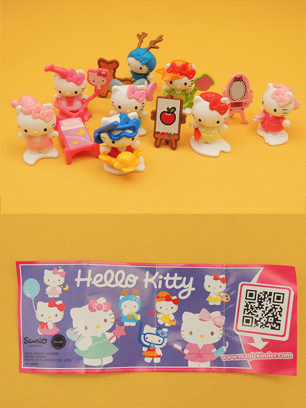 Hello Kitty - Série Complète KINDER 8 Figurines 2014 + Notices