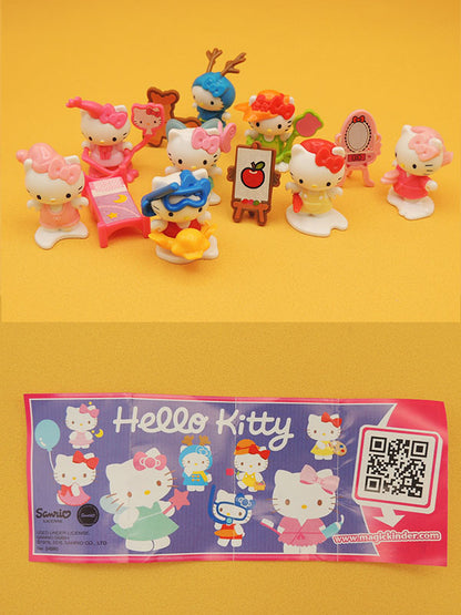 Hello Kitty - Série Complète KINDER 8 Figurines 2014 + Notices