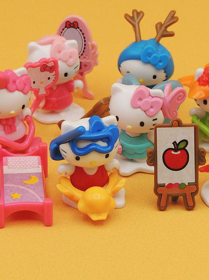 Hello Kitty - Série Complète KINDER 8 Figurines 2014 + Notices