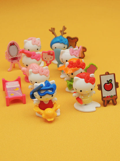 Hello Kitty - Série Complète KINDER 8 Figurines 2014 + Notices