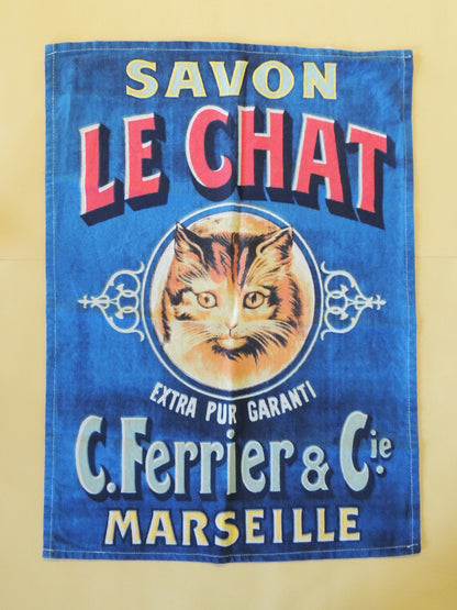 Torchon de Cuisine - Savon Le Chat - Esprit Vintage 45x62