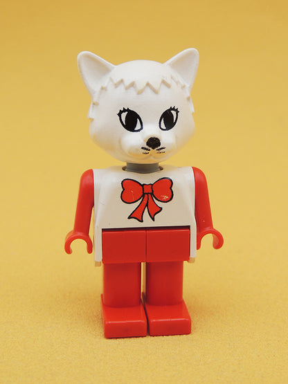 Fabuland - Chat Catherine Noeud Rouge - Figurine LEGO Vintage 80