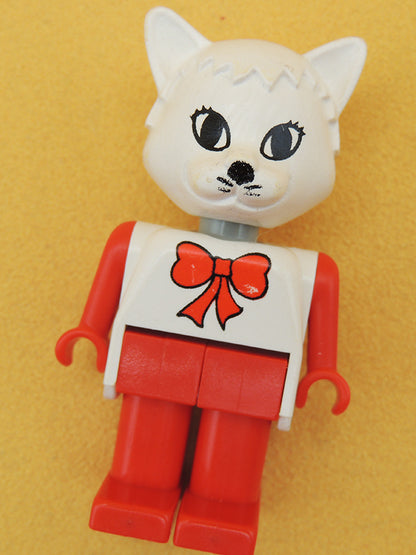 Fabuland - Chat Catherine Noeud Rouge - Figurine LEGO Vintage 80