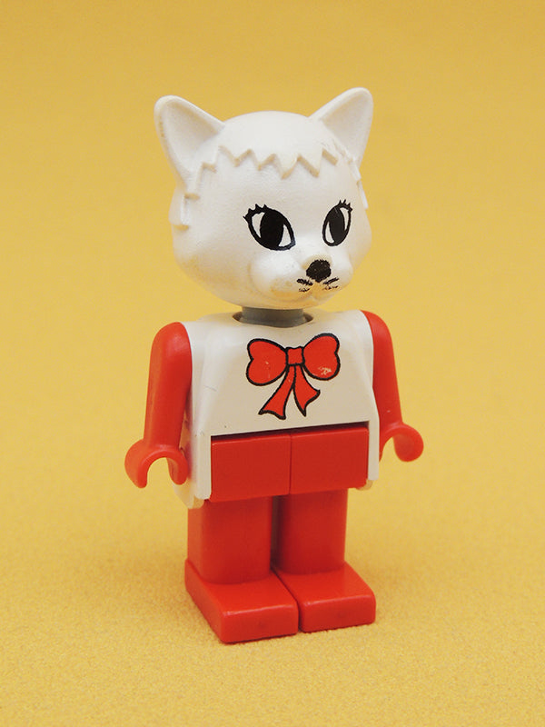 Fabuland - Chat Catherine Noeud Rouge - Figurine LEGO Vintage 80