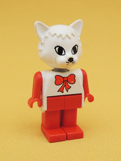 Fabuland - Chat Catherine Noeud Rouge - Figurine LEGO Vintage 80
