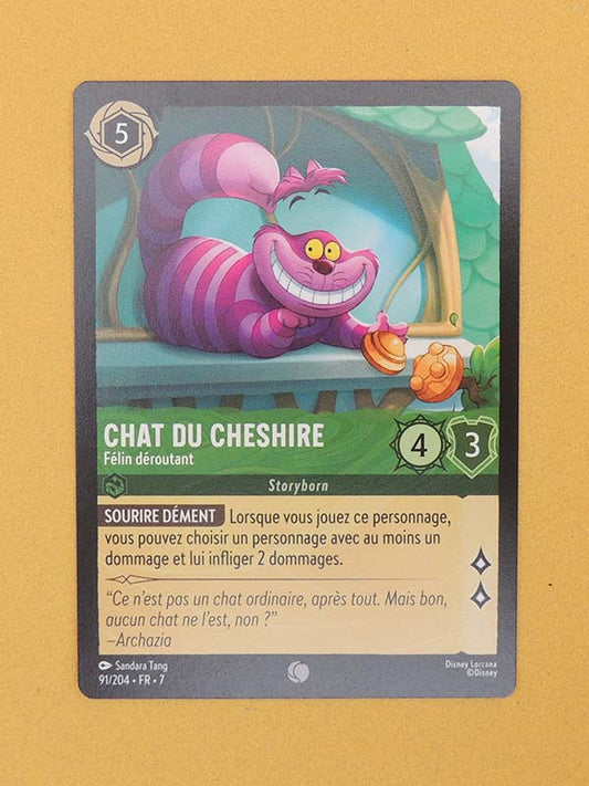 Disney Lorcana - Chat Du Cheshire N°91 Félin déroutant - Carte de Collection