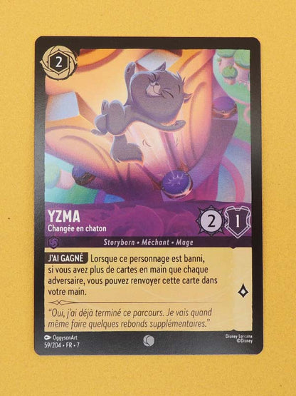 Disney Lorcana - Yzma N°59 Changée en chaton - Carte de Collection