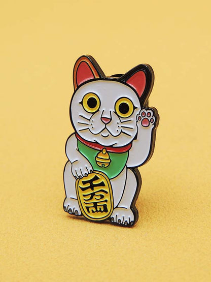 Maneki Neko Chat Blanc - Pin's Kawaii