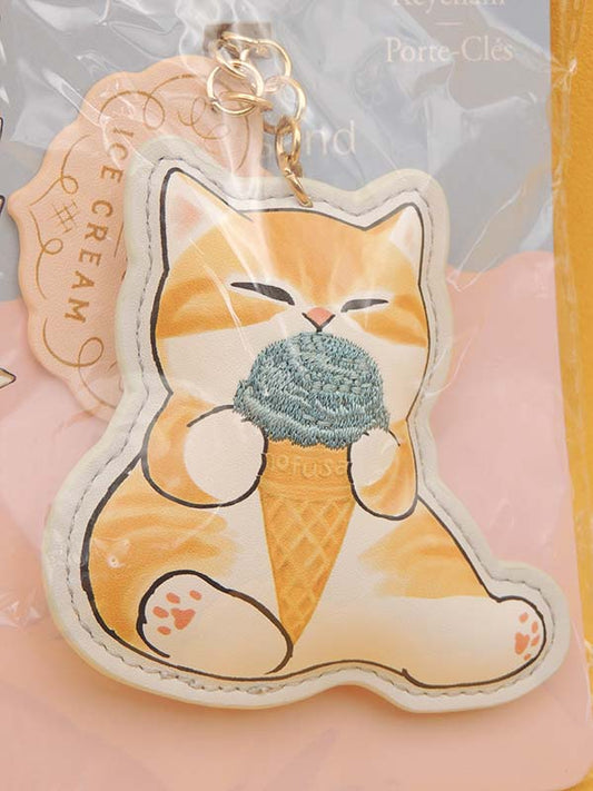 Mofusand - Porte Clé Chat Glace Brodé - Miniso Kawaii Japon